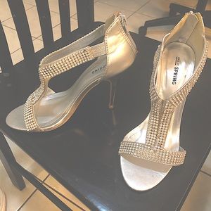 Silver with rhinestones